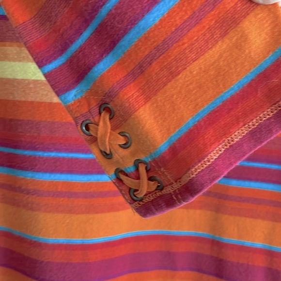 Lauren Jeans Ralph Lauren Women’s Cotton Stripe Top Multicolor 3/4 Sleeve Sz L - Picture 5 of 9